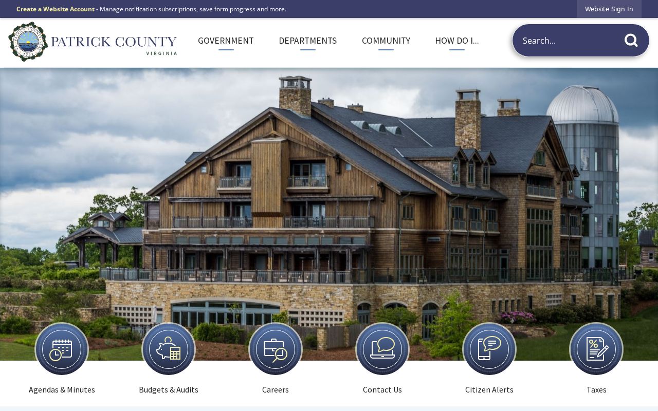 Patrick County warrant records resource on the county government homepage