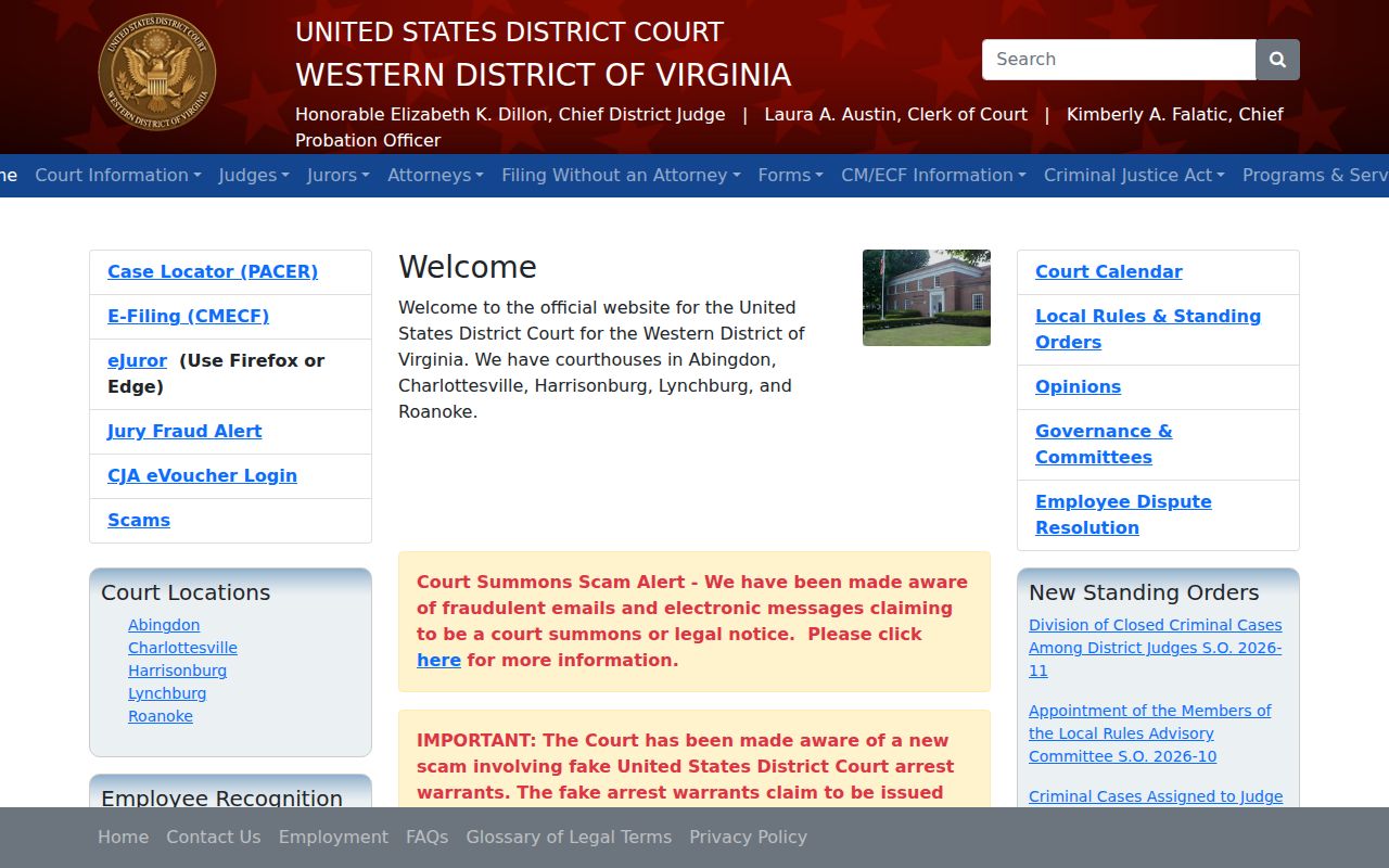 Patrick County federal warrant scam warning from the Western District court